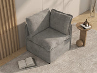 Deluxe Cloud 1-Seater Grey Small Space Single Sofa | 1-Piece, Linen Look Poly Fabric, Living Room Accent, Easy To Clean