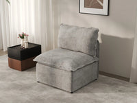Deluxe Cloud 1-Seater Grey Small Space Single Sofa | 1-Piece, Linen Look Poly Fabric, Living Room Accent, Easy To Clean
