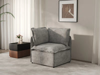 Deluxe Cloud 1-Seater Grey Small Space Single Sofa | 1-Piece, Linen Look Poly Fabric, Living Room Accent, Easy To Clean