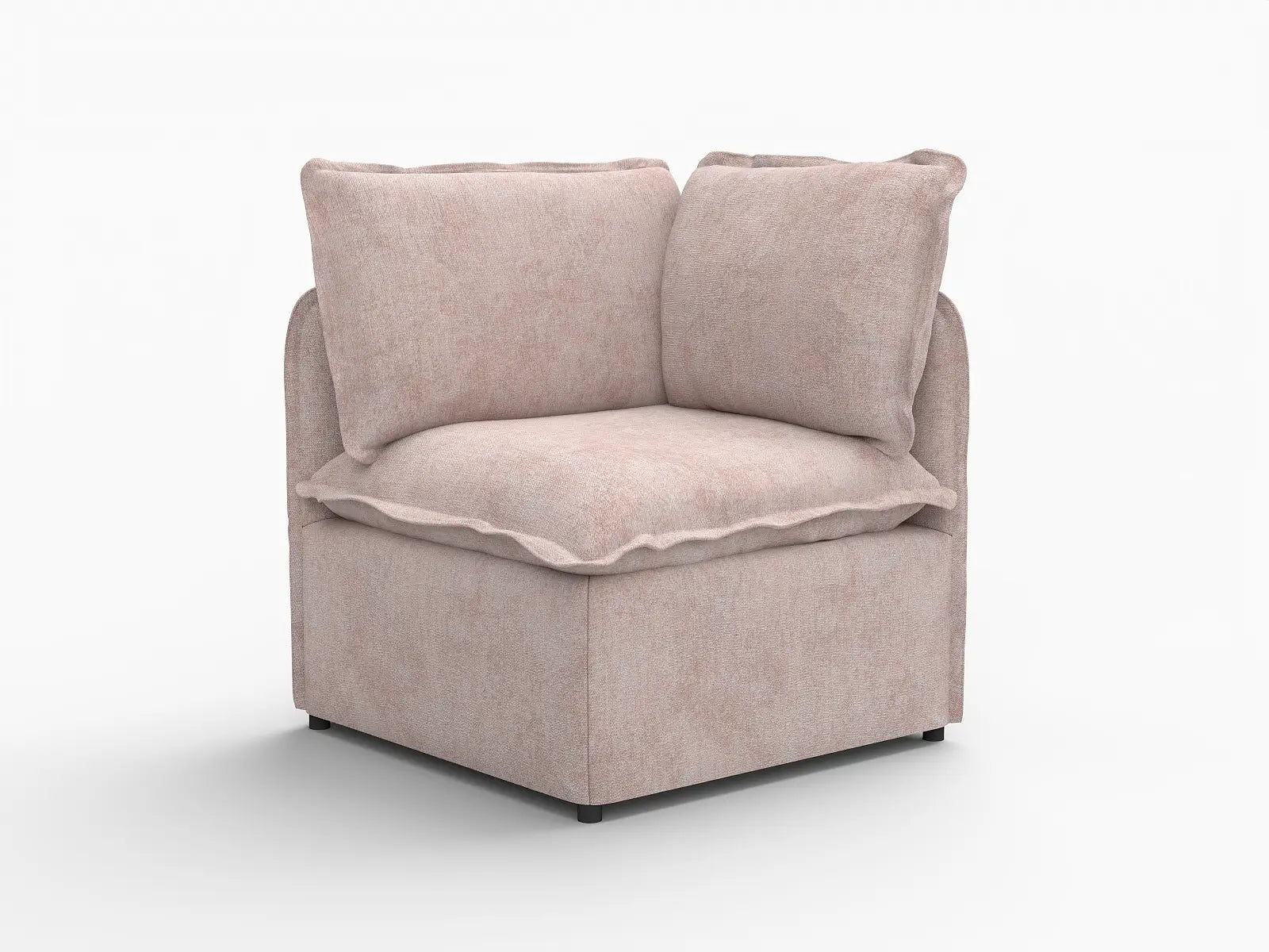 Deluxe Cloud 1-Seater Khaki Single Sofa | 1-Piece, Linen Look Poly Fabric, Living Room Accent, Washable Cushion Covers