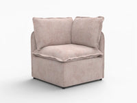 Deluxe Cloud 1-Seater Khaki Single Sofa | 1-Piece, Linen Look Poly Fabric, Living Room Accent, Washable Cushion Covers