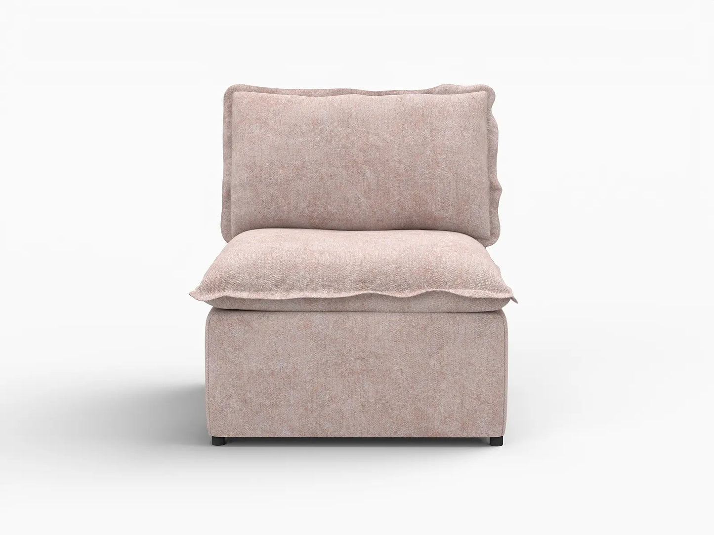 Deluxe Cloud 1-Seater Khaki Single Sofa | 1-Piece, Linen Look Poly Fabric, Living Room Accent, Washable Cushion Covers