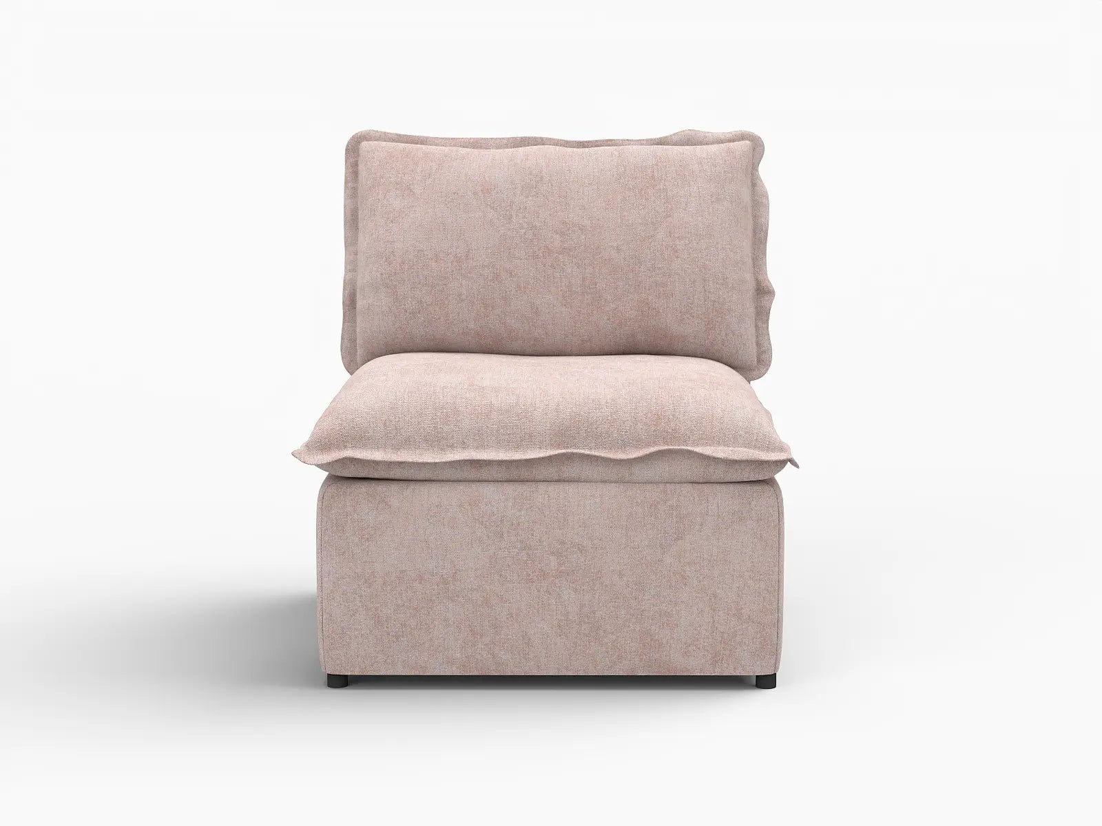 Deluxe Cloud 1-Seater Khaki Single Sofa | 1-Piece, Linen Look Poly Fabric, Living Room Accent, Washable Cushion Covers