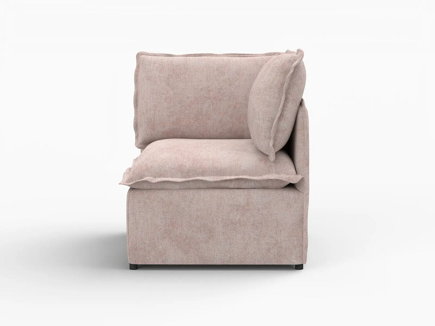 Deluxe Cloud 1-Seater Khaki Single Sofa | 1-Piece, Linen Look Poly Fabric, Living Room Accent, Washable Cushion Covers