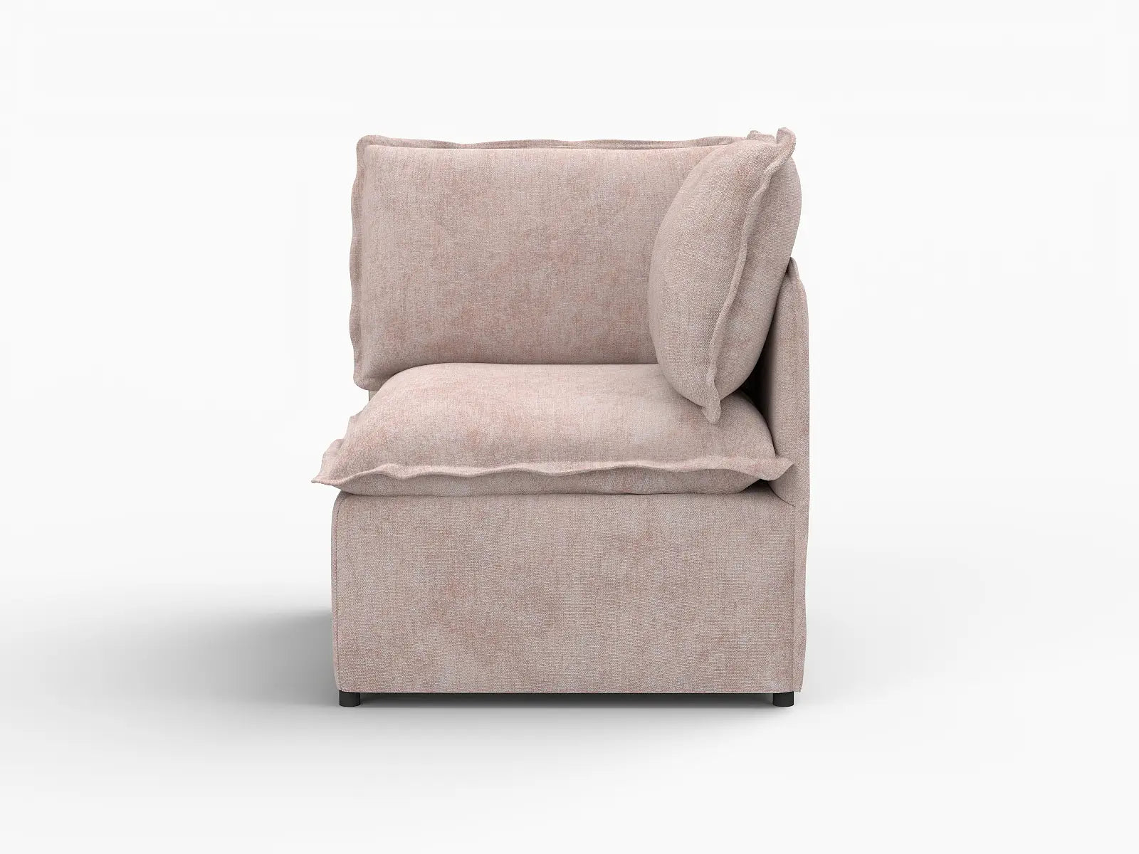 Deluxe Cloud 1-Seater Khaki Single Sofa | 1-Piece, Linen Look Poly Fabric, Living Room Accent, Washable Cushion Covers