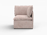 Deluxe Cloud 1-Seater Khaki Single Sofa | 1-Piece, Linen Look Poly Fabric, Living Room Accent, Washable Cushion Covers