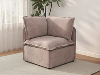 Deluxe Cloud 1-Seater Khaki Single Sofa | 1-Piece, Linen Look Poly Fabric, Living Room Accent, Washable Cushion Covers
