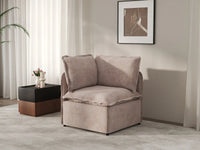Deluxe Cloud 1-Seater Khaki Single Sofa | 1-Piece, Linen Look Poly Fabric, Living Room Accent, Washable Cushion Covers