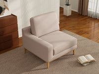Deluxe Cloud 1-Seater Khaki Single Sofa | 1-Piece, Linen Look Poly Fabric, Living Room Accent, Washable Cushion Covers