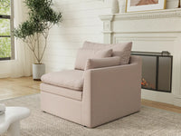 Sofá individual Deluxe Cloud de 1 plaza, color caqui | 1 pieza, tela de poliéster con aspecto de lino, acento para sala de estar, fundas de cojín lavables