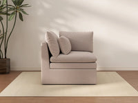 Sofá individual de 1 plaza Khaki Deluxe Cloud | 1 pieza, tela de poliéster con aspecto de lino, decorativo para sala de estar, fundas de cojín lavables