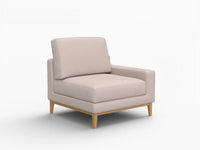 Deluxe Cloud 1-Seater Khaki Single Sofa | 1-Piece, Linen Look Poly Fabric, Living Room Accent, Washable Cushion Covers