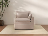 Sofá individual Deluxe Cloud de 1 plaza, color caqui | 1 pieza, tela de poliéster con aspecto de lino, acento para sala de estar, fundas de cojín lavables