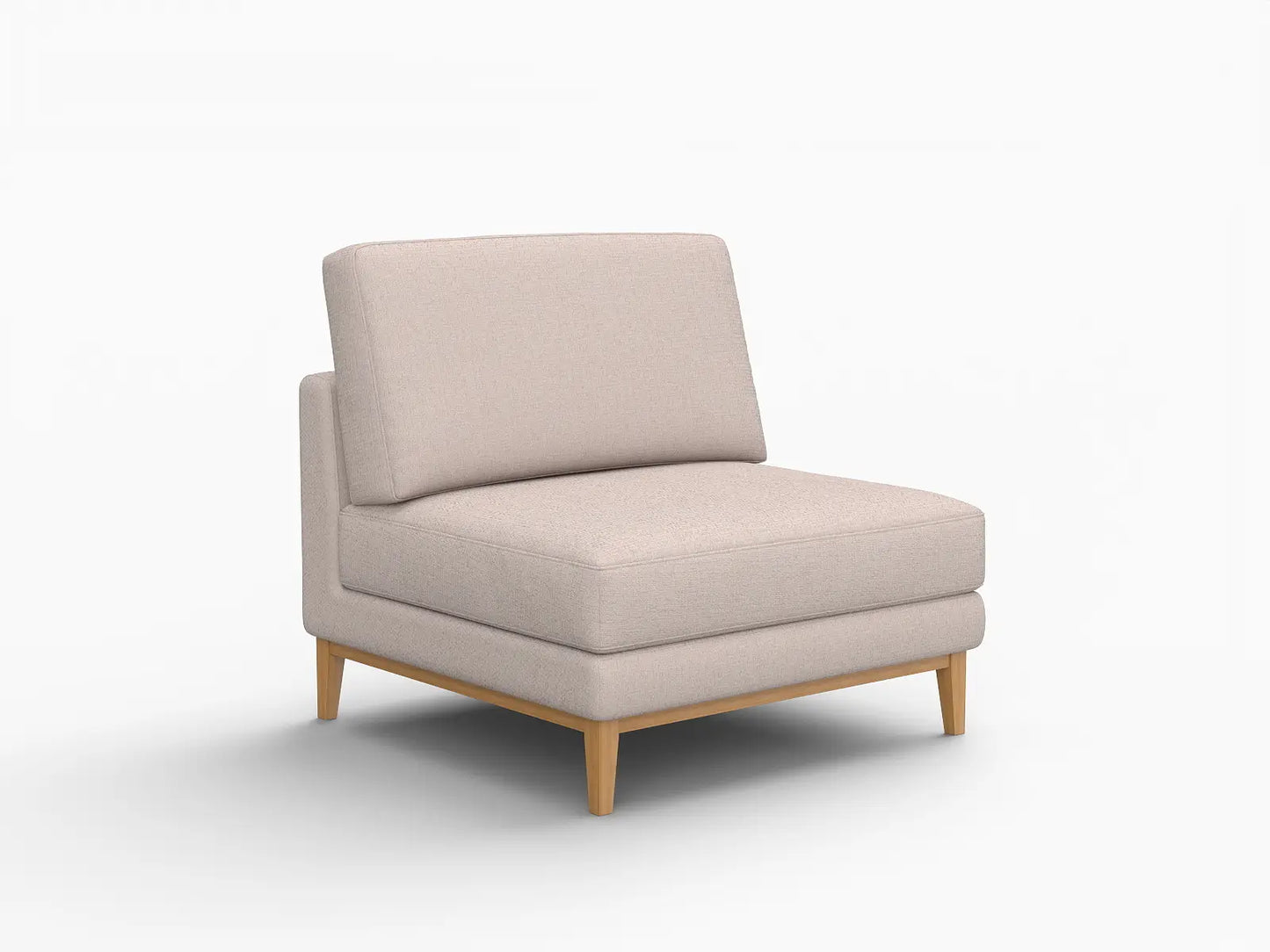 Deluxe Cloud 1-Seater Khaki Single Sofa | 1-Piece, Linen Look Poly Fabric, Living Room Accent, Washable Cushion Covers