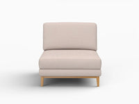 Deluxe Cloud 1-Seater Khaki Single Sofa | 1-Piece, Linen Look Poly Fabric, Living Room Accent, Washable Cushion Covers