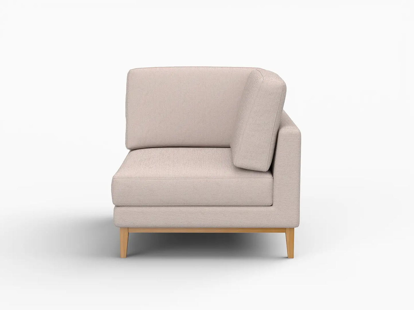 Deluxe Cloud 1-Seater Khaki Single Sofa | 1-Piece, Linen Look Poly Fabric, Living Room Accent, Washable Cushion Covers