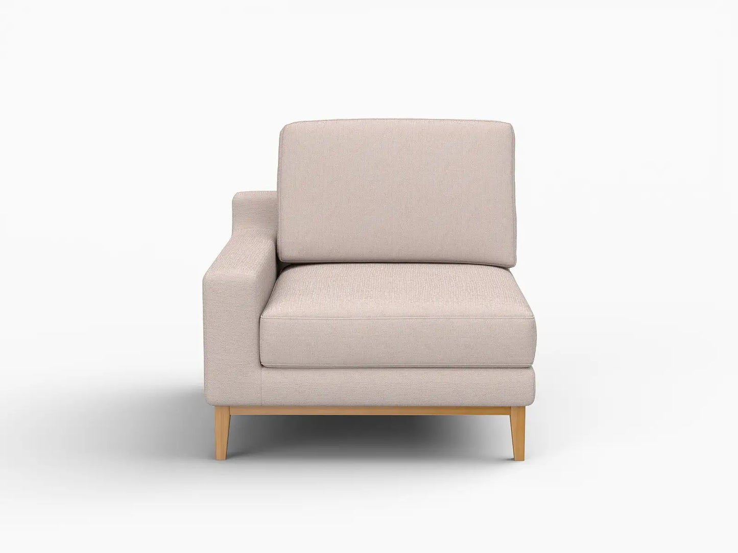 Deluxe Cloud 1-Seater Khaki Single Sofa | 1-Piece, Linen Look Poly Fabric, Living Room Accent, Washable Cushion Covers
