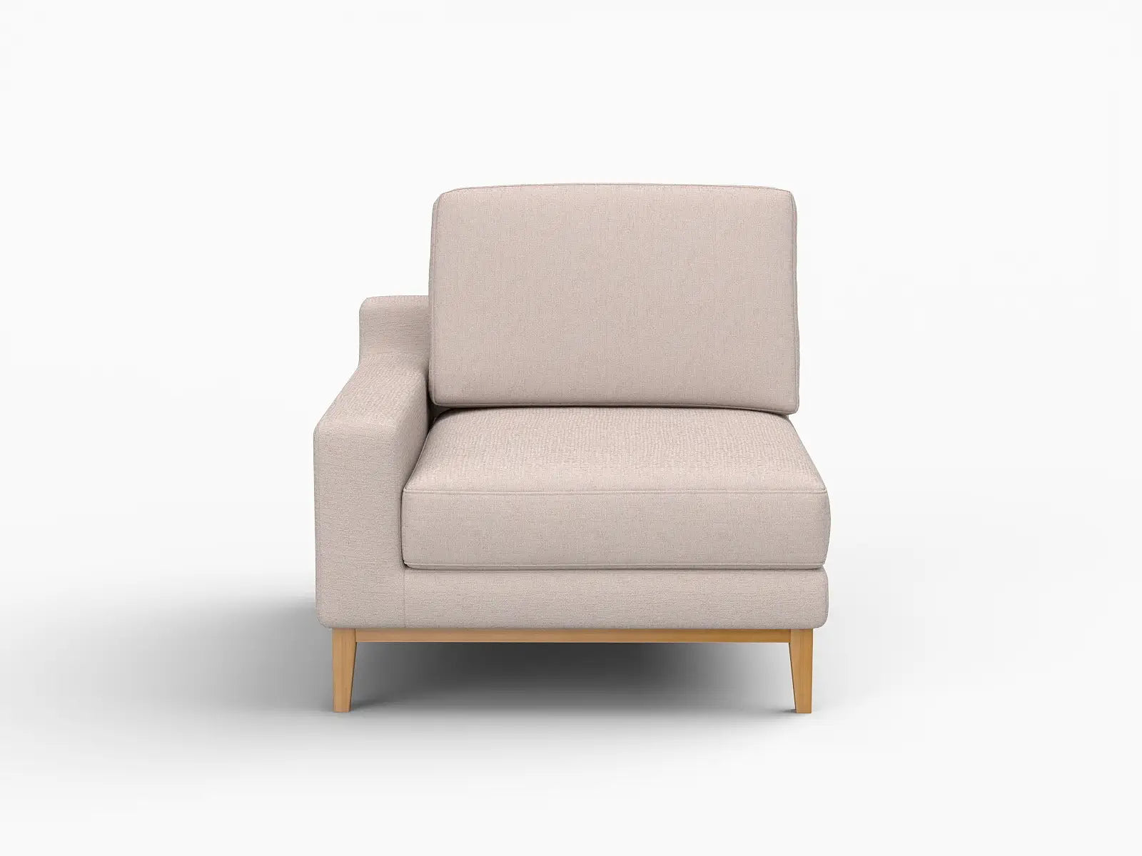 Deluxe Cloud 1-Seater Khaki Single Sofa | 1-Piece, Linen Look Poly Fabric, Living Room Accent, Washable Cushion Covers