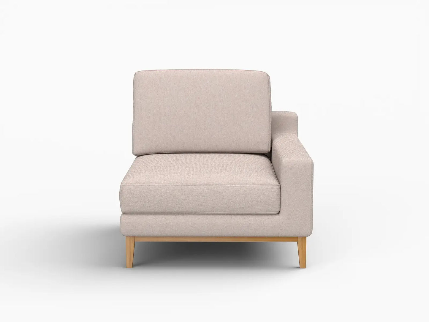 Deluxe Cloud 1-Seater Khaki Single Sofa | 1-Piece, Linen Look Poly Fabric, Living Room Accent, Washable Cushion Covers