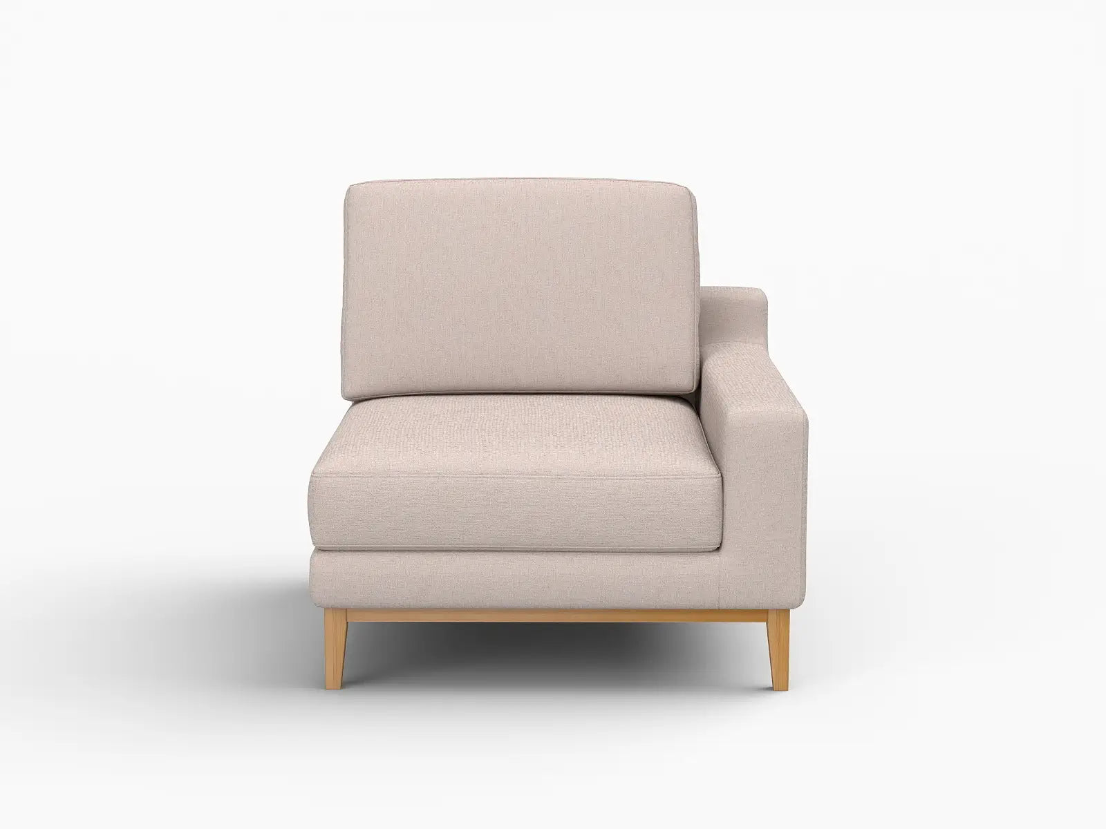 Deluxe Cloud 1-Seater Khaki Single Sofa | 1-Piece, Linen Look Poly Fabric, Living Room Accent, Washable Cushion Covers