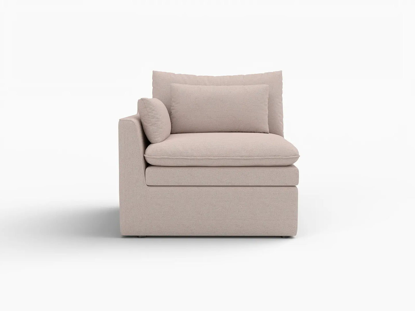 Sofá individual de una plaza Deluxe Cloud caqui | 1 pieza, tela de polialgodón con aspecto de lino, acento para sala de estar, fundas de cojín lavables