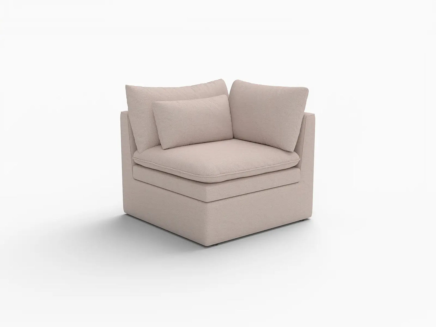 Sofá individual de 1 plaza Khaki Deluxe Cloud | 1 pieza, tela de poliéster con aspecto de lino, decorativo para sala de estar, fundas de cojín lavables
