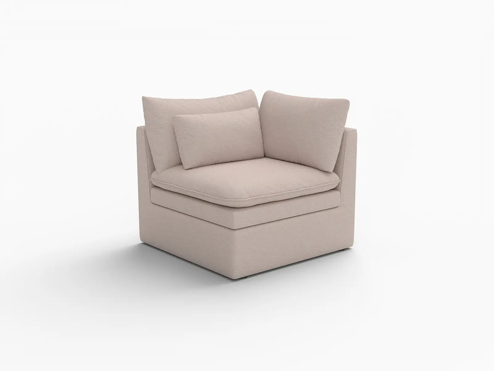 Sofá individual de 1 plaza Khaki Deluxe Cloud | 1 pieza, tela de poliéster con aspecto de lino, decorativo para sala de estar, fundas de cojín lavables