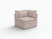 Sofá individual de 1 plaza Khaki Deluxe Cloud | 1 pieza, tela de poliéster con aspecto de lino, decorativo para sala de estar, fundas de cojín lavables