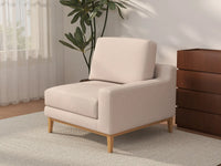 Deluxe Cloud 1-Seater Khaki Single Sofa | 1-Piece, Linen Look Poly Fabric, Living Room Accent, Washable Cushion Covers