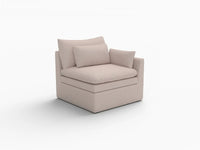 Sofá individual Deluxe Cloud de 1 plaza, color caqui | 1 pieza, tela de poliéster con aspecto de lino, acento para sala de estar, fundas de cojín lavables