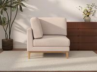 Deluxe Cloud 1-Seater Khaki Single Sofa | 1-Piece, Linen Look Poly Fabric, Living Room Accent, Washable Cushion Covers