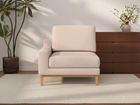 Deluxe Cloud 1-Seater Khaki Single Sofa | 1-Piece, Linen Look Poly Fabric, Living Room Accent, Washable Cushion Covers