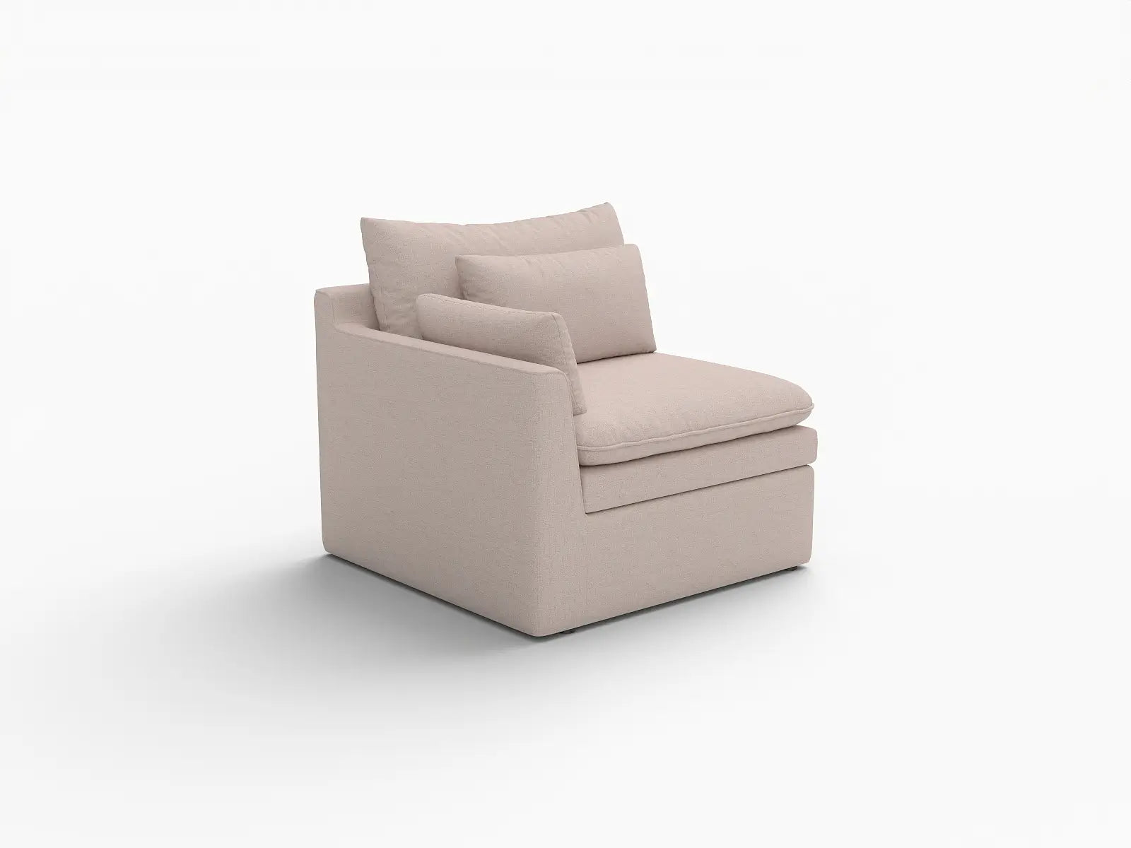 Sofá individual de una plaza Deluxe Cloud caqui | 1 pieza, tela de polialgodón con aspecto de lino, acento para sala de estar, fundas de cojín lavables