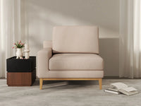 Deluxe Cloud 1-Seater Khaki Single Sofa | 1-Piece, Linen Look Poly Fabric, Living Room Accent, Washable Cushion Covers