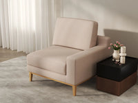 Deluxe Cloud 1-Seater Khaki Single Sofa | 1-Piece, Linen Look Poly Fabric, Living Room Accent, Washable Cushion Covers