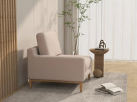 Deluxe Cloud 1-Seater Khaki Single Sofa | 1-Piece, Linen Look Poly Fabric, Living Room Accent, Washable Cushion Covers