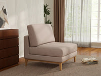 Deluxe Cloud 1-Seater Khaki Single Sofa | 1-Piece, Linen Look Poly Fabric, Living Room Accent, Washable Cushion Covers