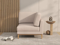 Deluxe Cloud 1-Seater Khaki Single Sofa | 1-Piece, Linen Look Poly Fabric, Living Room Accent, Washable Cushion Covers