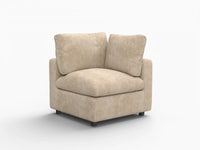 Deluxe Cloud 1-Seater Khaki Small Space Single Sofa | 1-Piece, Linen-Blend Chenille Fabric, Living Room Accent, Easy To Clean