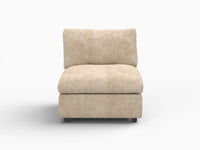 Deluxe Cloud 1-Seater Khaki Small Space Single Sofa | 1-Piece, Linen-Blend Chenille Fabric, Living Room Accent, Easy To Clean