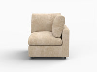 Deluxe Cloud 1-Seater Khaki Small Space Single Sofa | 1-Piece, Linen-Blend Chenille Fabric, Living Room Accent, Easy To Clean