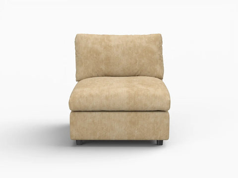 Lounge Cloud Sectional Sofa Covers | Khaki Linen-Blend Chenille Sofa Cover for 1-Seater