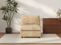 Sofá Individual de 1 Plaza Deluxe Cloud Caqui para Espacios Pequeños | 1 Pieza, Tejido de Chenilla con Mezcla de Lino, Decoración para Salón, Fácil de Limpiar