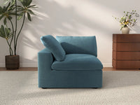 Deluxe Cloud 1-Seater Light Blue Single Sofa | 1-Piece, Velvet Fabric, Living Room Accent, Washable Cushion Covers