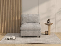 Sofá individual de 1 plaza Deluxe Cloud gris claro | 1 pieza, tela chenilla mezcla de lino, decorativo para sala de estar, fundas de cojín lavables