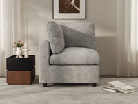 Sofá individual de 1 plaza Deluxe Cloud gris claro | 1 pieza, tela chenilla de mezcla de lino, acento para sala de estar, fundas de cojín lavables