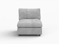 Sofá individual de 1 plaza Deluxe Cloud gris claro | 1 pieza, tela chenilla mezcla de lino, decorativo para sala de estar, fundas de cojín lavables