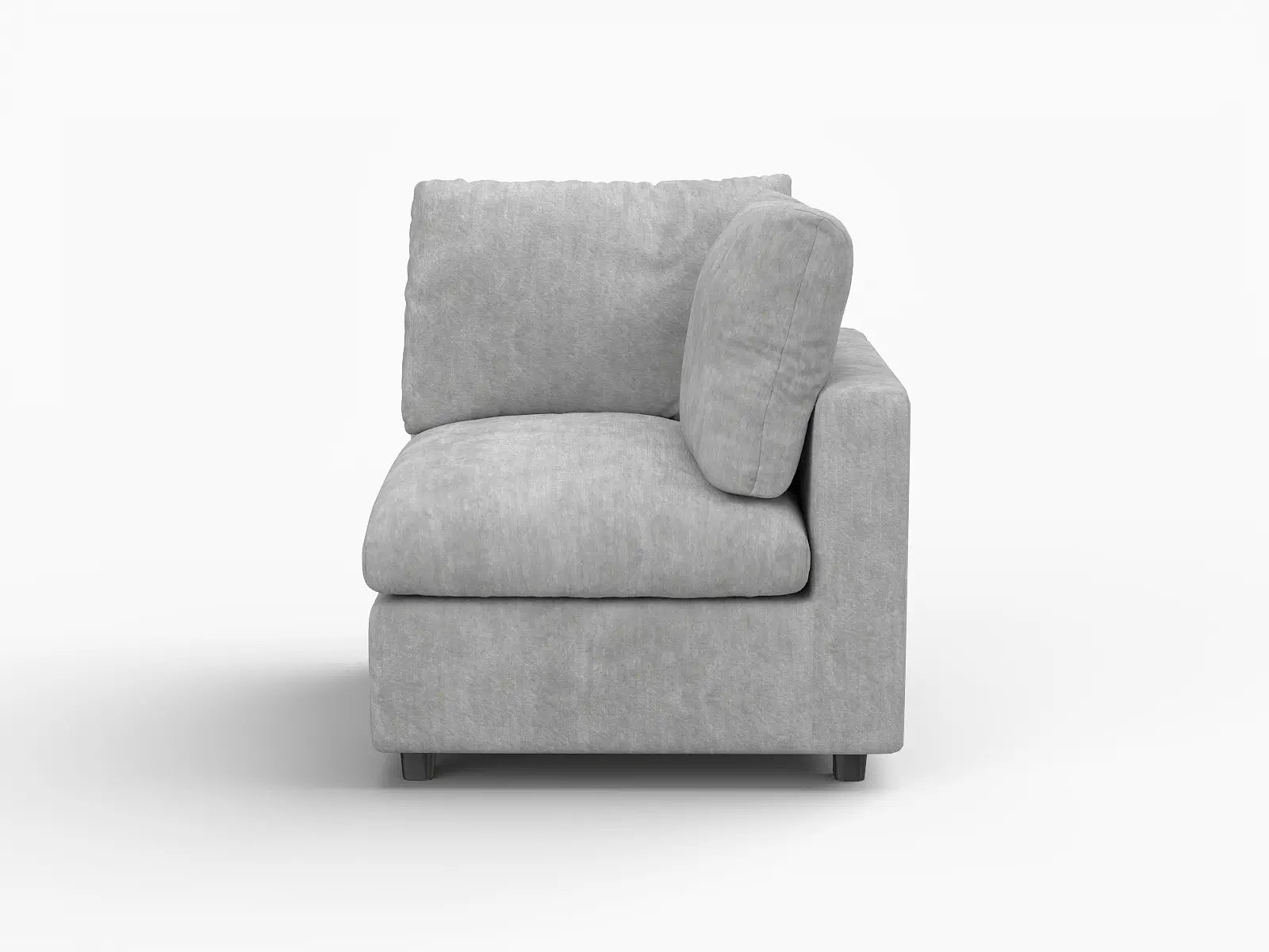 Sofá individual de 1 plaza Deluxe Cloud gris claro | 1 pieza, tela chenilla de mezcla de lino, acento para sala de estar, fundas de cojín lavables