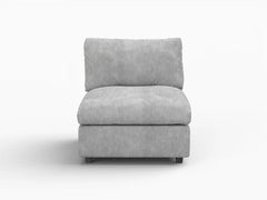 Fundas de sofá seccional Lounge Cloud | Funda de sofá de chenilla de mezcla de lino gris claro para 1 asiento
