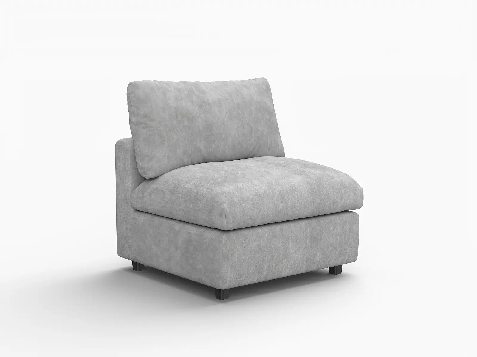 Sofá individual de 1 plaza Deluxe Cloud gris claro | 1 pieza, tela chenilla mezcla de lino, decorativo para sala de estar, fundas de cojín lavables